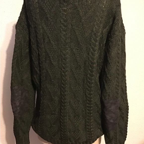 Arancrafts merino wool green chunky knit sweater size large - Picture 4 of 7